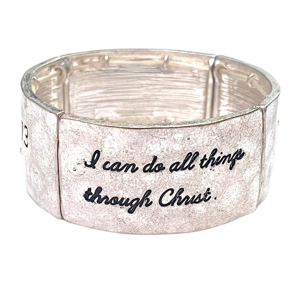 Christian Bracelet “I can do all things through Christ “ Silver